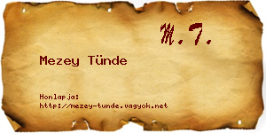 Mezey Tünde névjegykártya